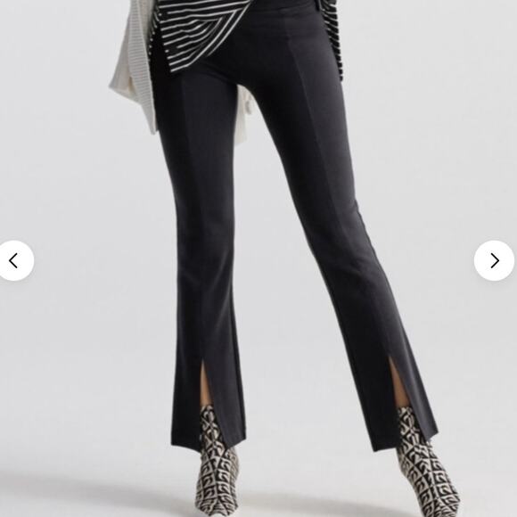 CAbi Pants - Cabi Black Flegging Pull On Pants Flared Leggings Front Slits Size XL